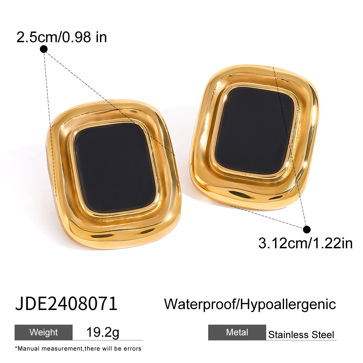 Stainless Steel Opal Stone Ear Studs Titanium Steel Ear Rings