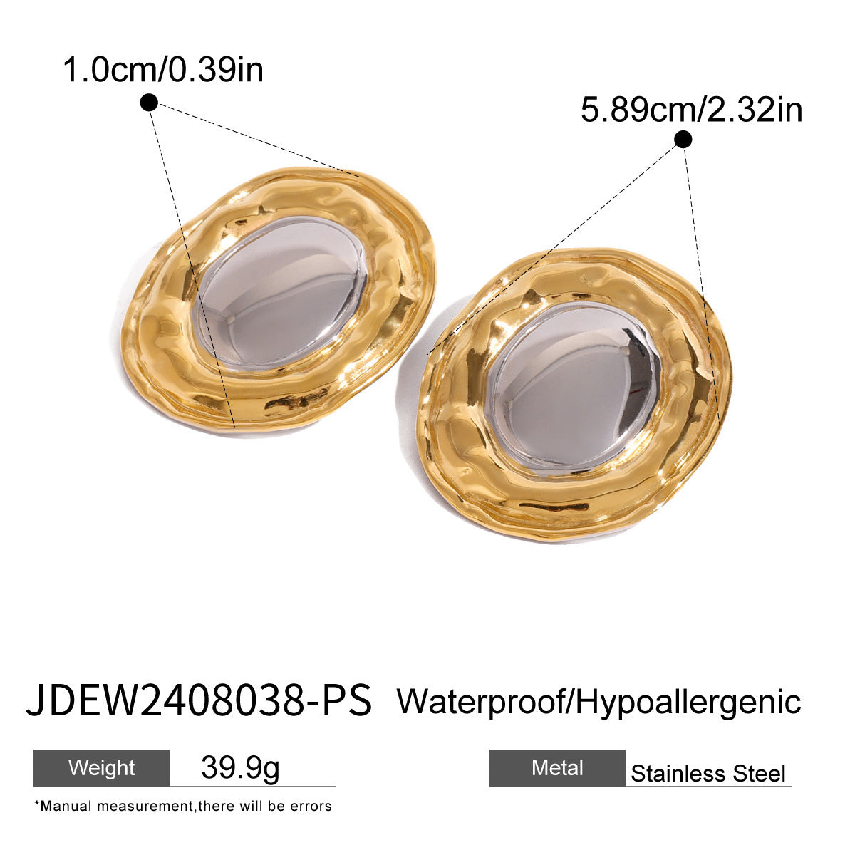 Stainless Steel Opal Stone Ear Studs Titanium Steel Ear Rings