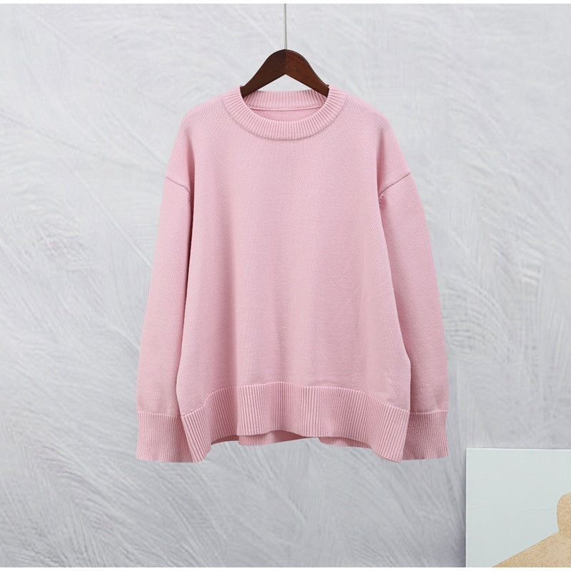 Europäischer und amerikanischer Stil grenz überschreitend Amazon Heißer Verkauf 2024 Winter New Style Pink Pullover Pullover Pullover mit Rundhals ausschnitt